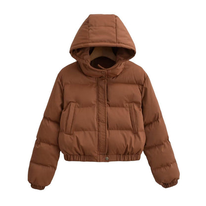 Retro Loose Casual Hooded Jacket - Women's Padded Fashion Coat 2025 - Buy Center
