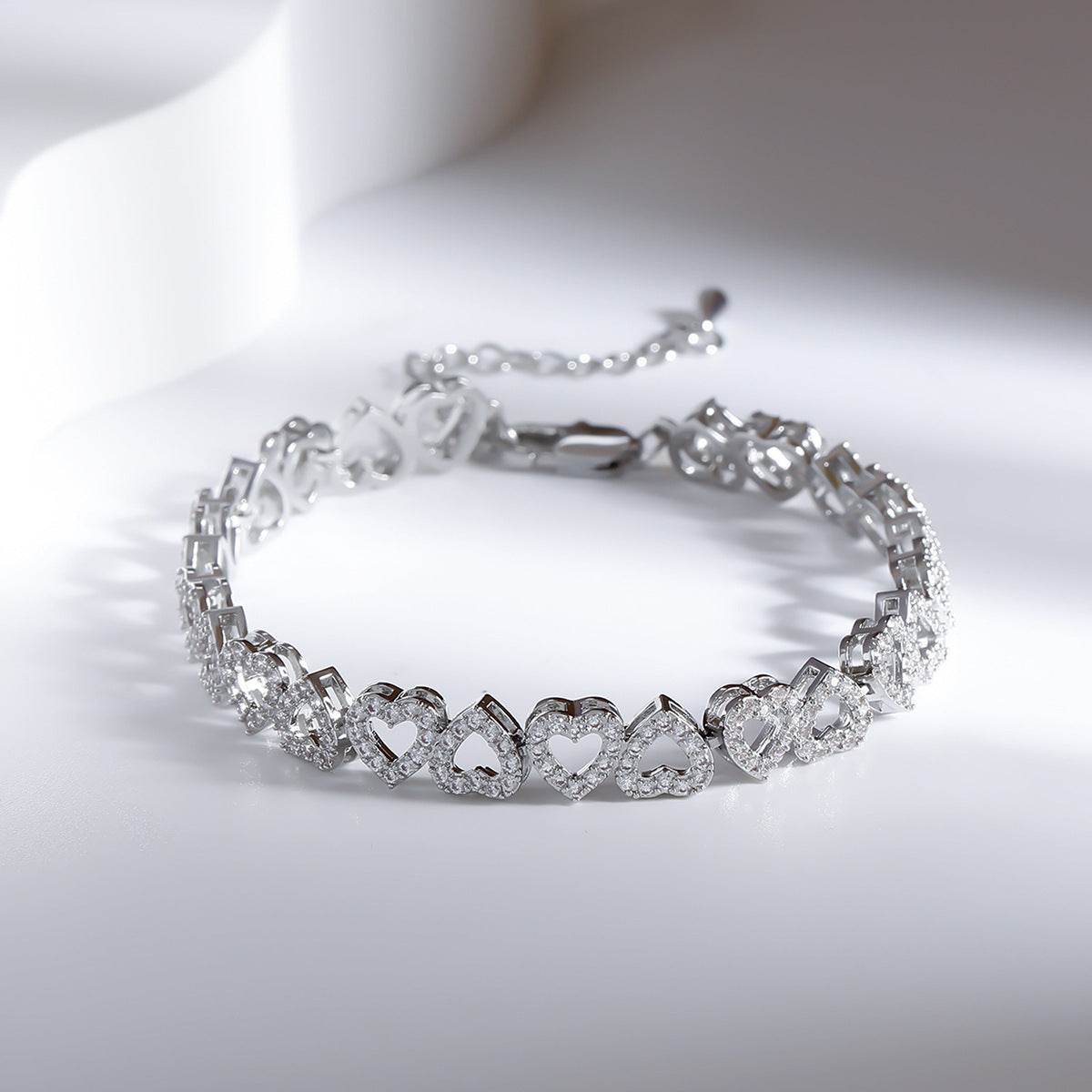 High-Grade Diamond Bracelet for Girls - Elegant Heart Design Gift - Buy Center