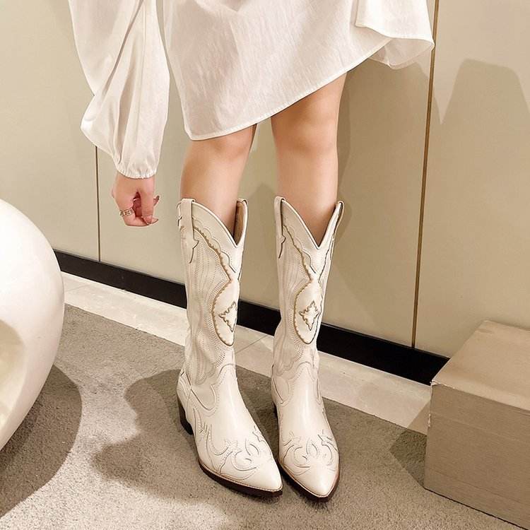 Buycenter Plus Size Cowboy Boots for Women - Pointed Toe, High Heel - Buy Center