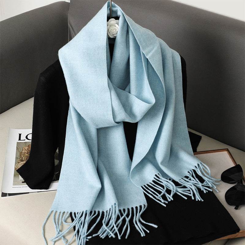 Solid Color Cashmere-like Scarf for Women - Warm, Quick-Drying Shawl - Buy Center