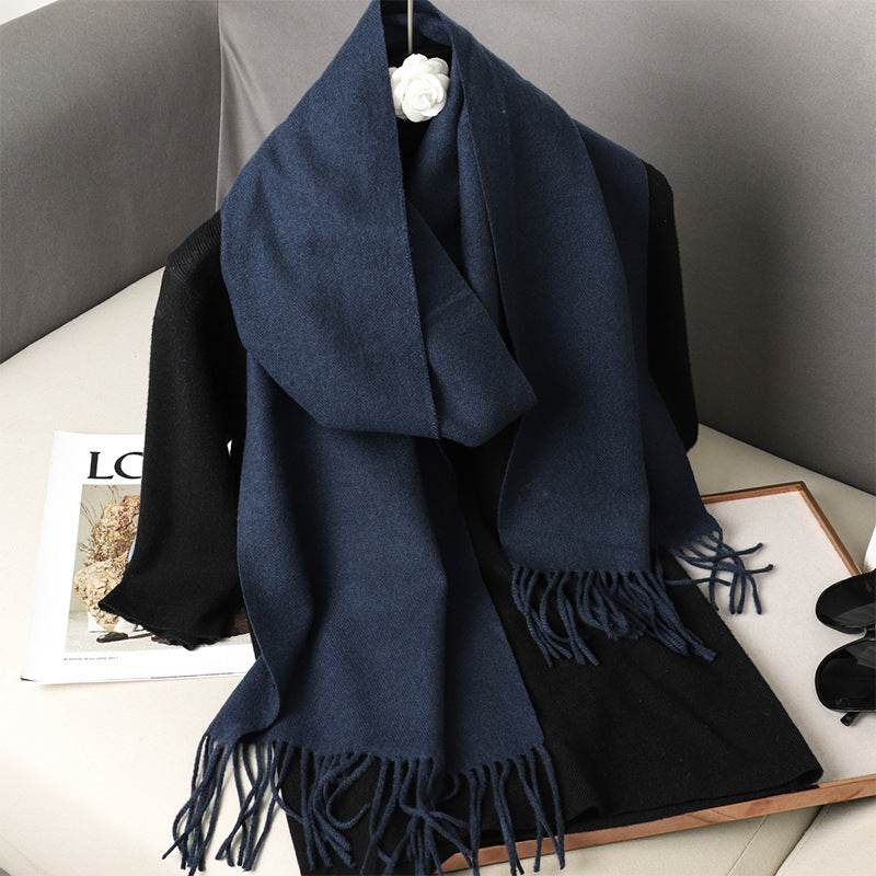 Solid Color Cashmere-like Scarf for Women - Warm, Quick-Drying Shawl - Buy Center
