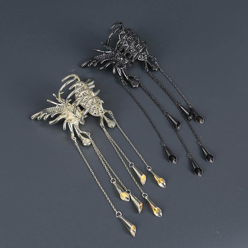 Rhinestone Butterfly Tassel Hairpin - Stylish Accessory for Any Occasion - Buy Center