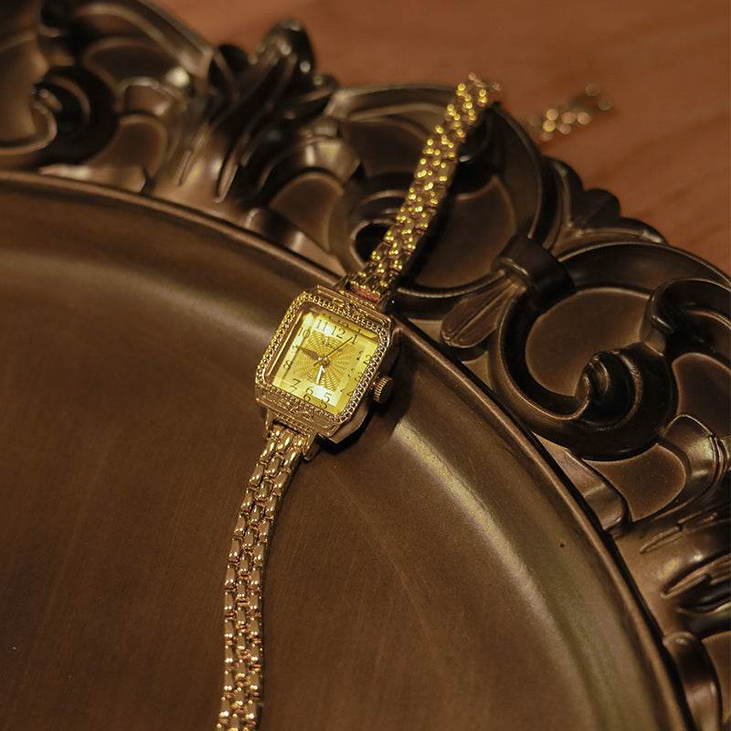 Elegant Square Copper Strips Ancient Watch for Women - Stylish & Durable - Buy Center