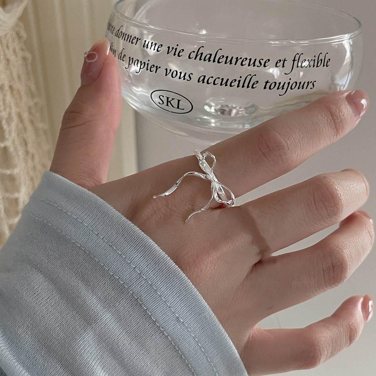 Adjustable Copper Ribbon Bow Ring for Women - Stylish Statement Jewelry - Buy Center