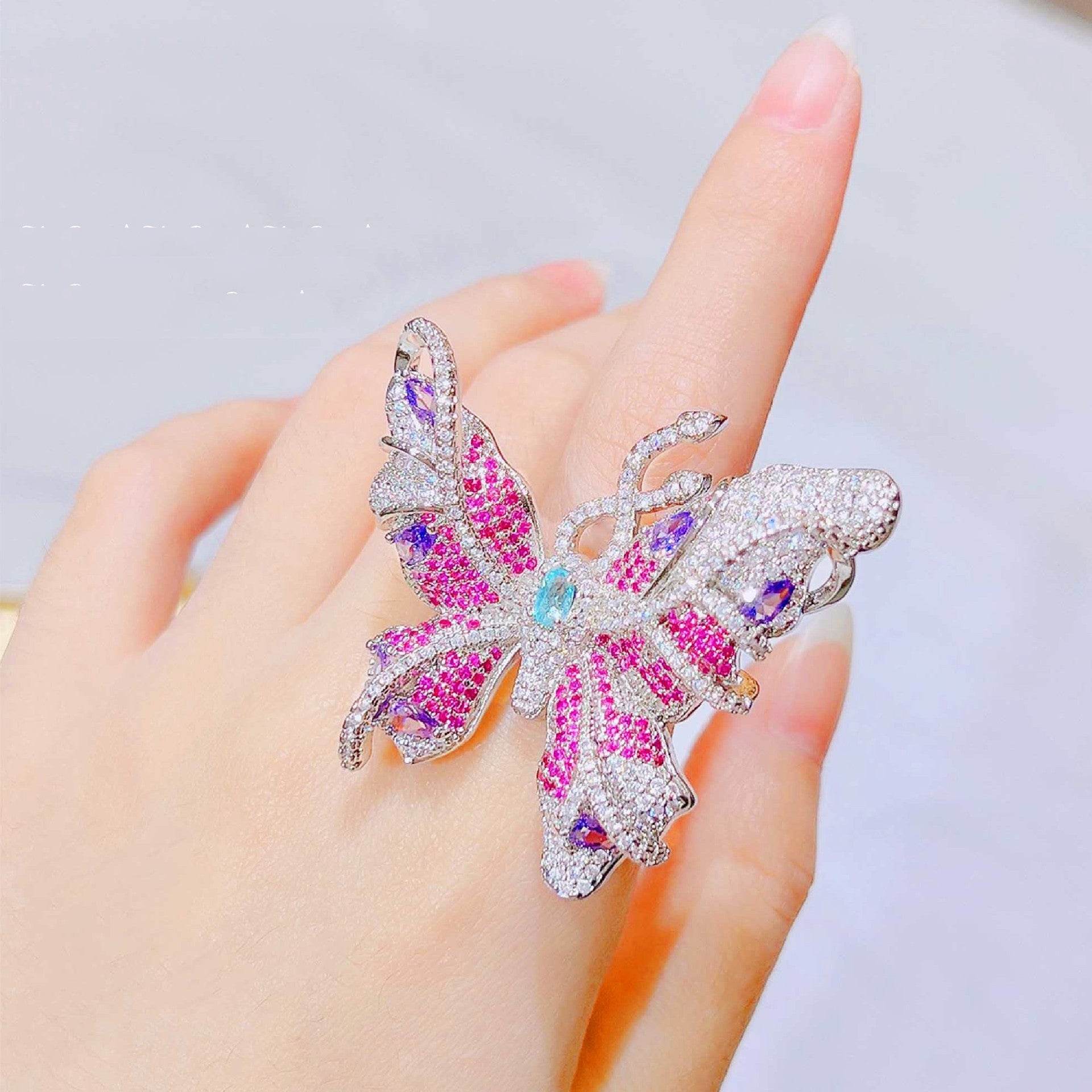 High-End Lavender Butterfly Ring - Versatile Brooch, Pendant & More - Buy Center