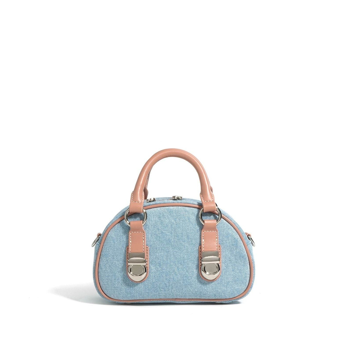 Urban Chic Denim Bun-Shaped Bag - First Layer Cowhide Style - Buy Center