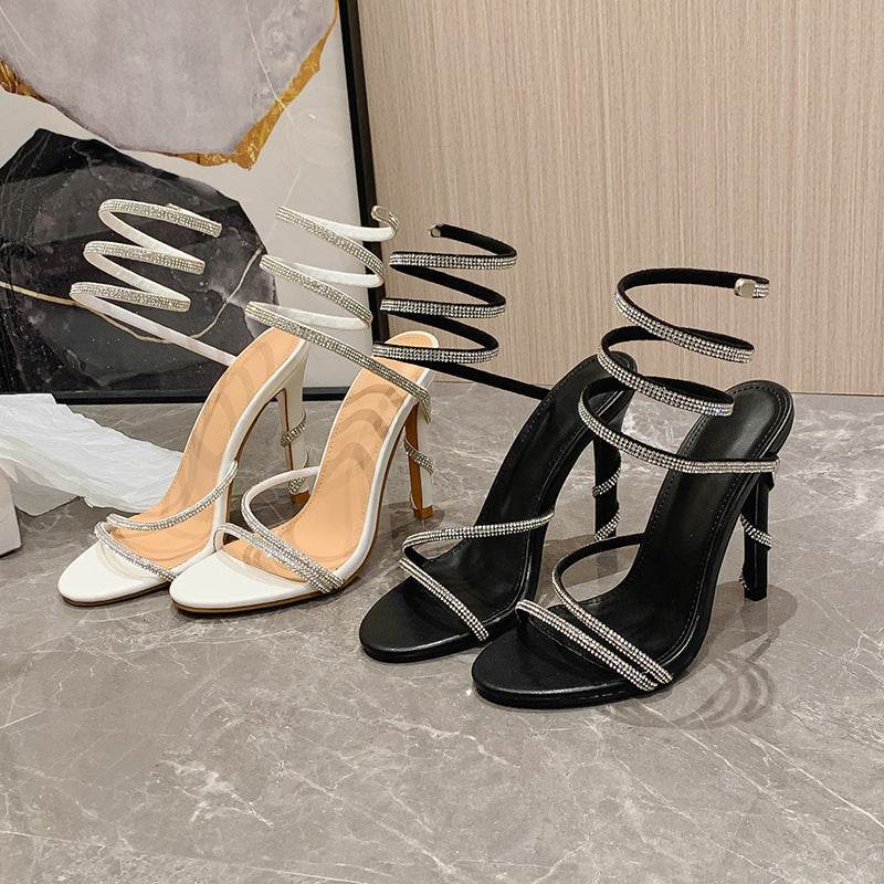 Buycenter Summer Snake-shaped Rhinestone High Heel Pumps - Stylish & Elegant - Buy Center