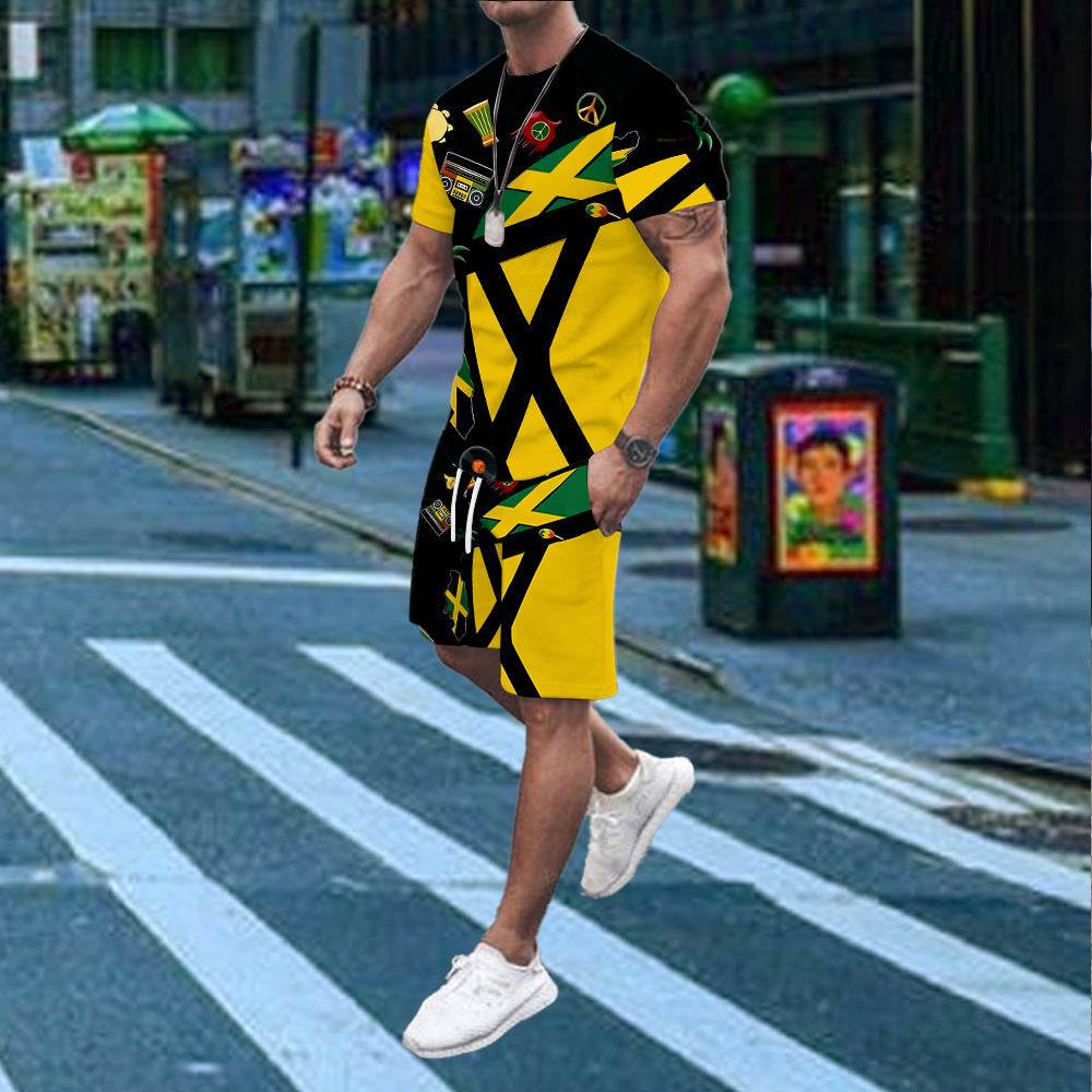 3D Digital Thermal Transfer Men's T-Shirt Suit - Stylish Casual & Sports Fit - Buy Center