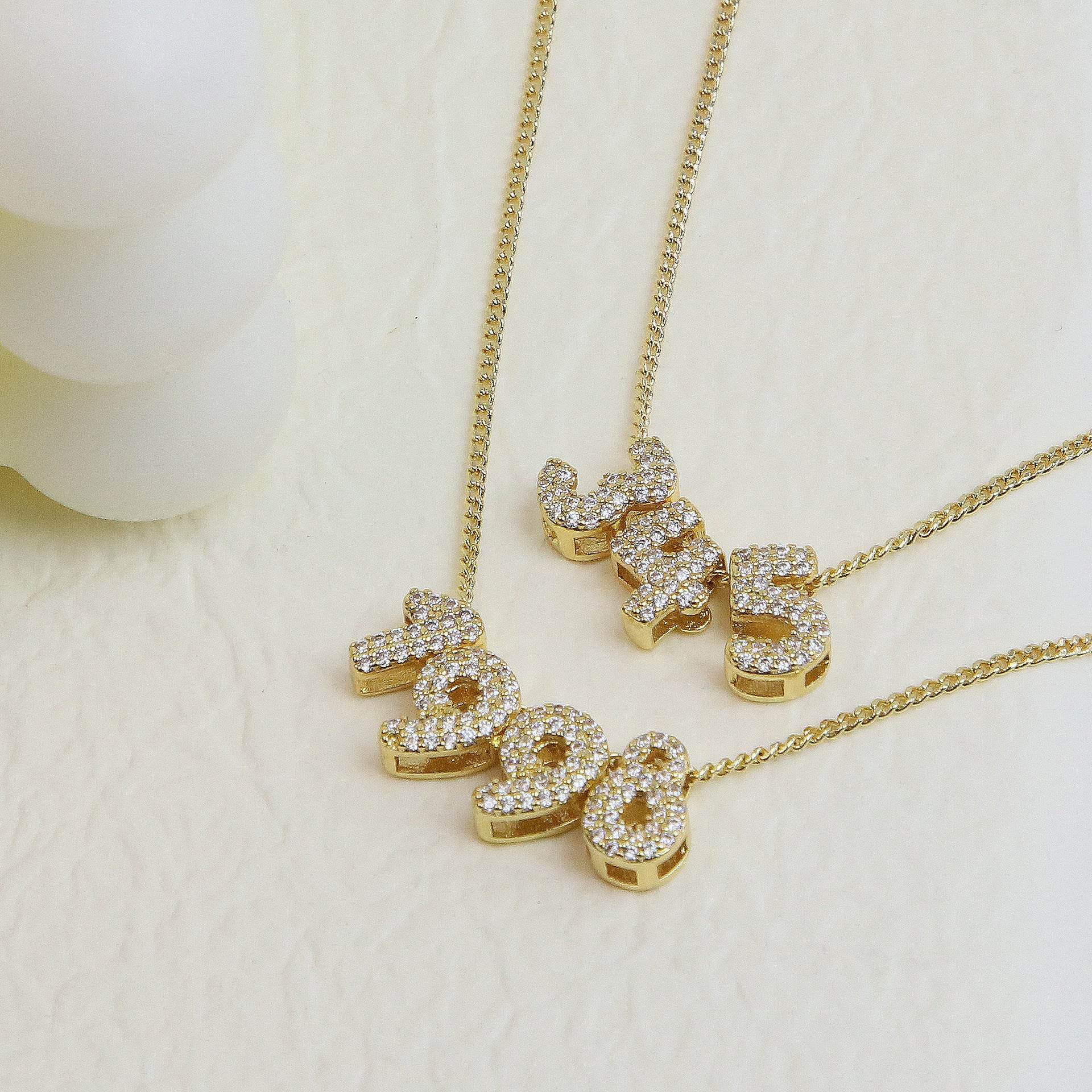 18K Zircon Brass Year Pendant Charm 2025 - DIY Jewelry Craft Accessory - Buy Center