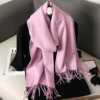Solid Color Cashmere-like Scarf for Women - Warm, Quick-Drying Shawl - Buy Center