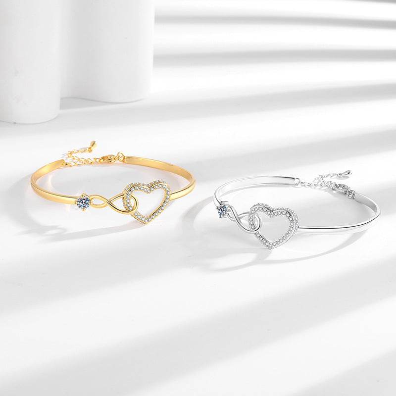 Buycenter Infinite Symbol Hollow Love Bracelet - Elegant Heart Design - Buy Center