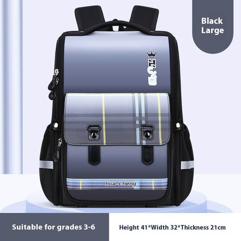 Plaid Schoolbag with Spine Protection - Ultra-Light Waterproof Backpack for Boys - Buy Center