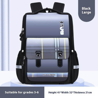 Plaid Schoolbag with Spine Protection - Ultra-Light Waterproof Backpack for Boys - Buy Center