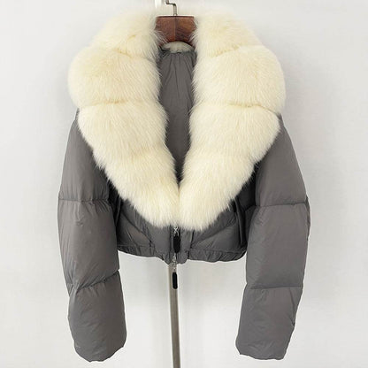 Luxurious Fox Fur Collar Down Jacket - Thick Stylish Coat for Women - Buy Center
