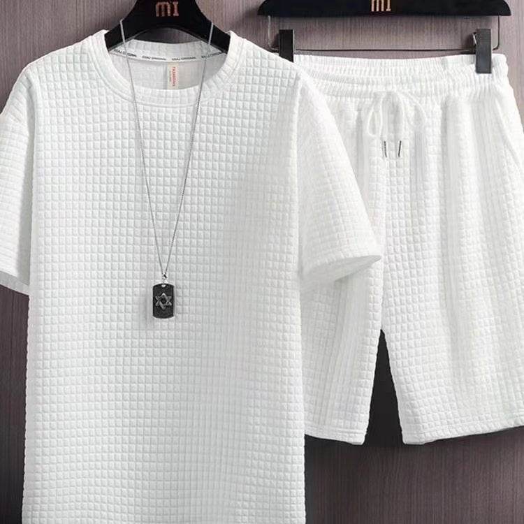Buycenter Summer Two-Piece Suit - Men's Casual Geometric T-Shirt & Shorts - Buy Center