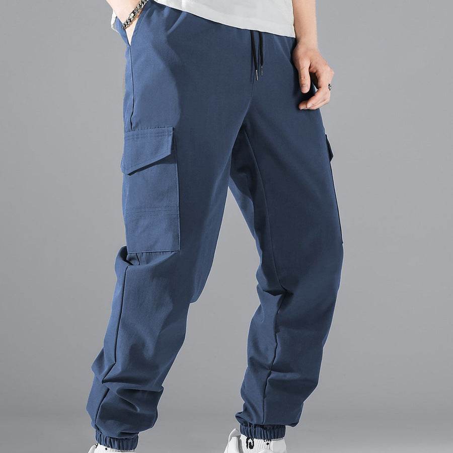Men's Multi-Pocket Workwear Pants - Casual Straight Fit, Durable & Stylish - Buy Center