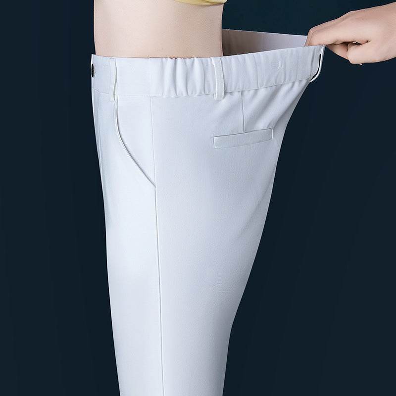 Buycenter Women's High-Waist Casual Suit Trousers - Fashionable Straight-Leg Fit - Buy Center