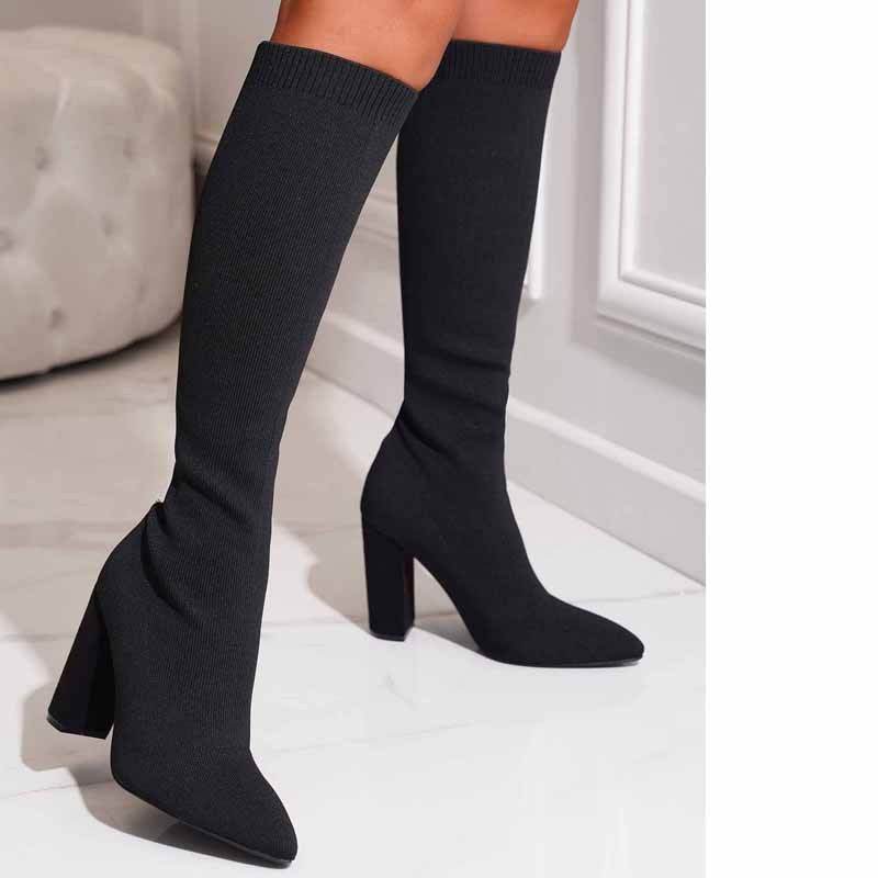 Buycenter Thigh High Heeled Boots for Women - Solid Color, Super High Heel - Buy Center