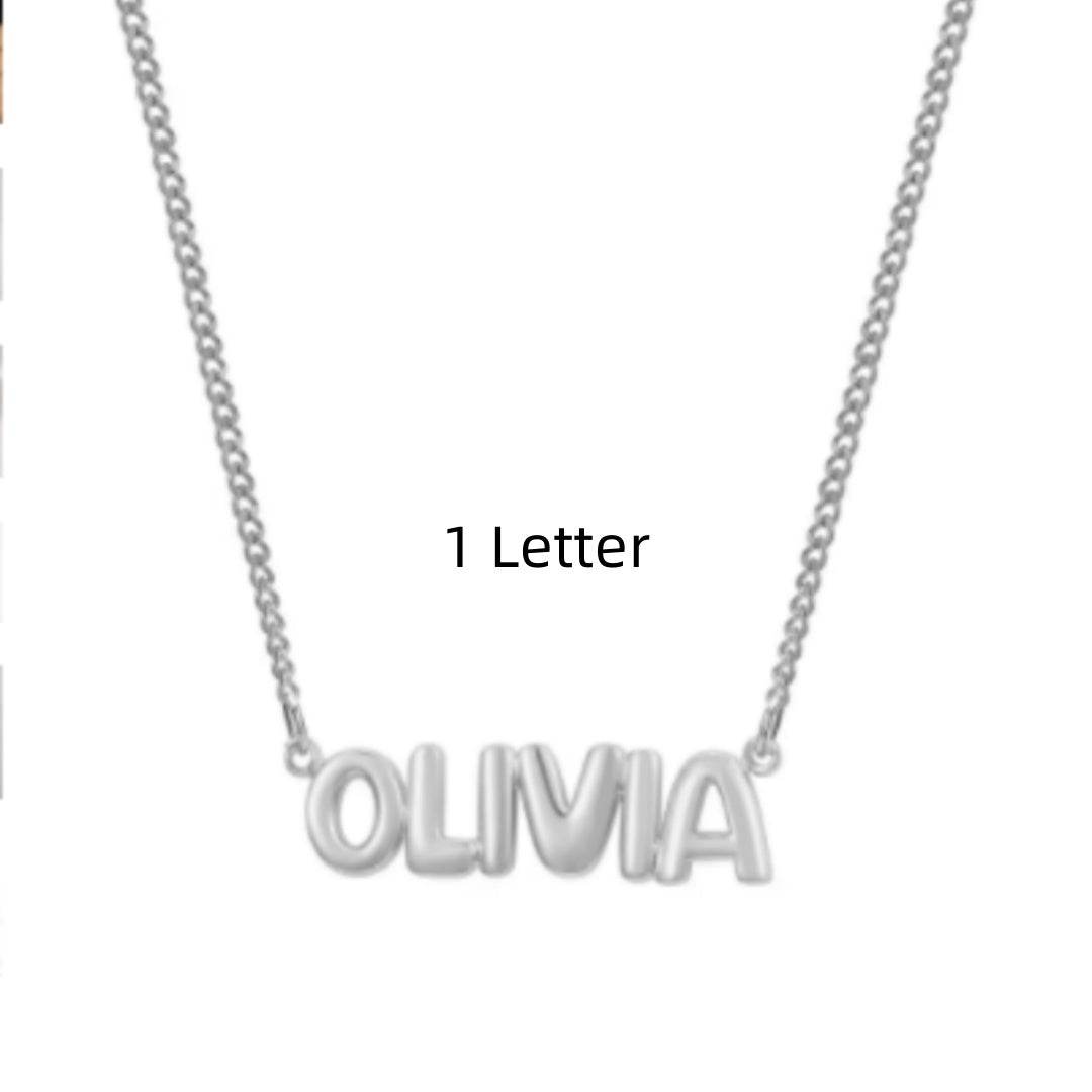 Personalized 3D Bubble Name Necklace - Custom Stainless Steel Jewelry - Buy Center