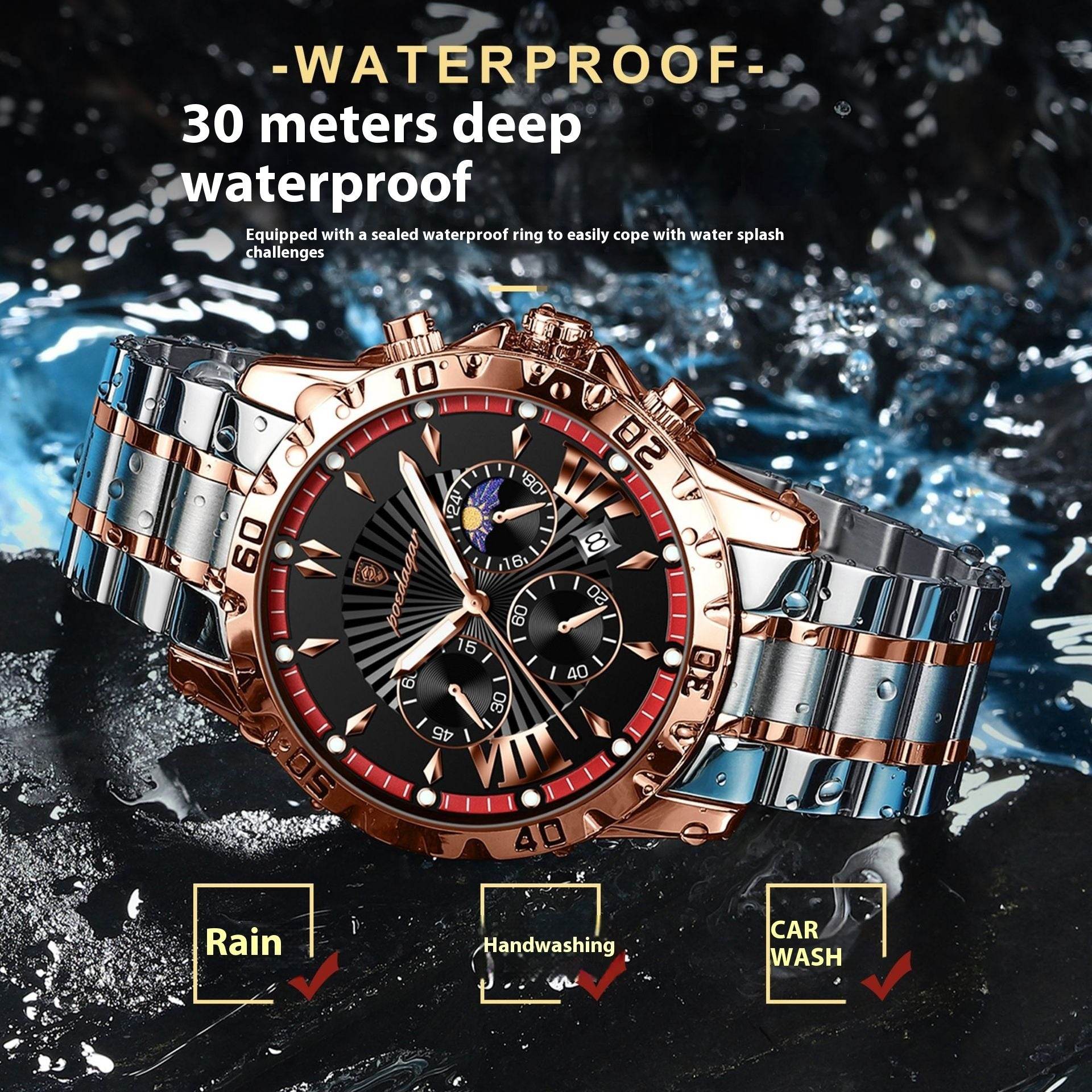 Buycenter Men's Luminous Quartz Watch - Stylish & Multifunctional Accessories - Buy Center