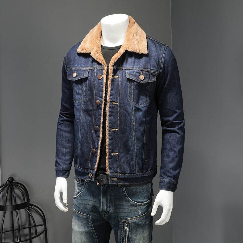 Men's Thickened Denim Jacket - Fleece-Lined for Warmth & Style - Buy Center