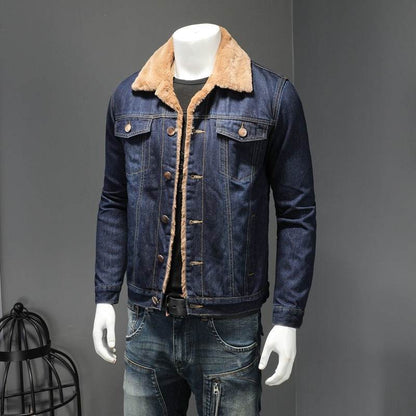 Men's Thickened Denim Jacket - Fleece-Lined for Warmth & Style - Buy Center