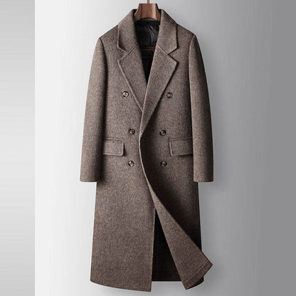 Men's Woolen Coat - Stylish Camel & Gray for Autumn Winter Warmth - Buy Center