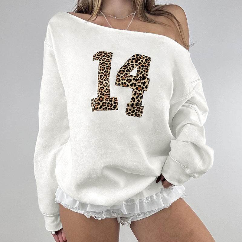 Buycenter Leopard Print Digital Sweater for Women - Loose Fit, Casual Style - Buy Center