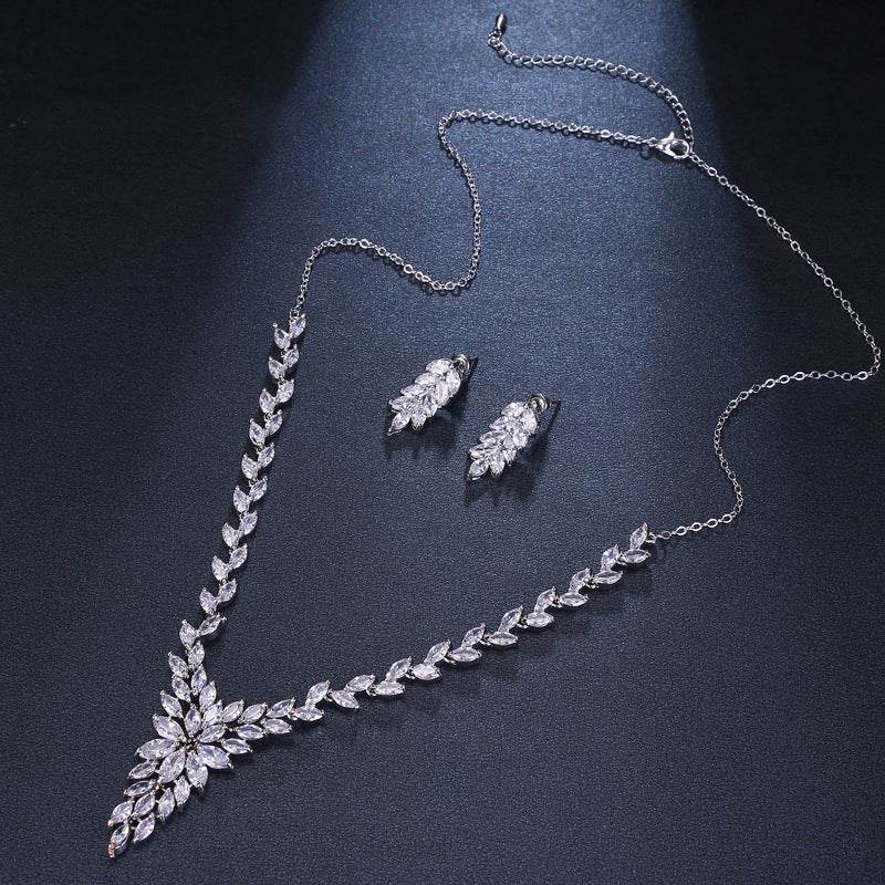 Buy Center Simple Crystal Necklace Set - Fashion Jewelry for Women - Buy Center