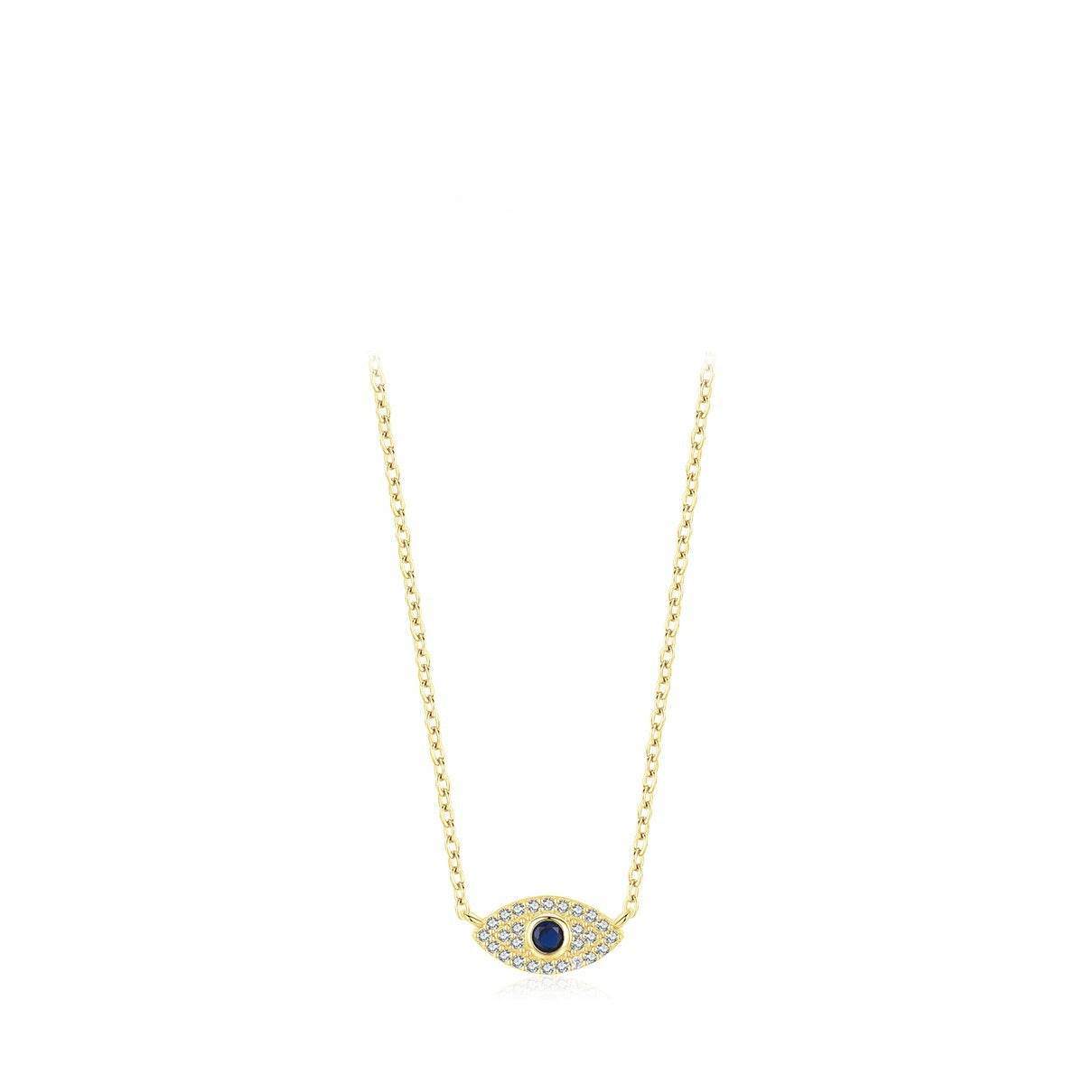 Pure Exquisite Diamond Devil's Eye Necklace - 925 Silver Adjustable Chain - Buy Center