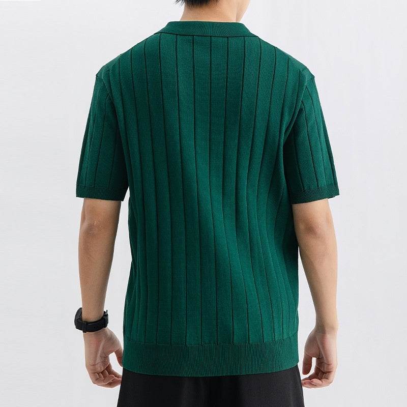 Men's Summer Casual Sweater - Breathable Short Sleeve in Solid Colors - Buy Center