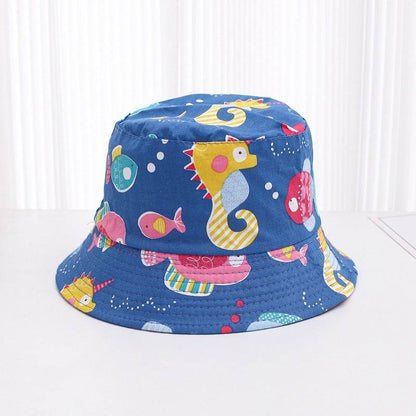 Cute Children's Printed Sunscreen Hat - Stylish Cotton Fedora for UV Protection - Buy Center