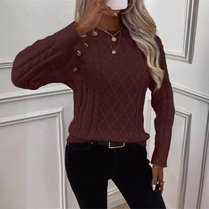 Twisted Pullover Round Neck Sweater - Loose Fit in Stylish Colors - Buy Center