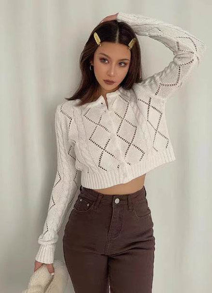 Retro High Waisted Sweater for Women - Slimming Long Sleeve Style - Buy Center