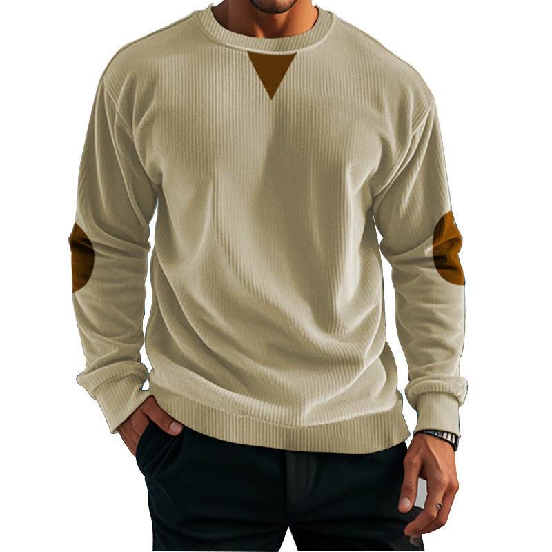 Buycenter Stand Collar Corduroy Sweater for Men - Long Sleeve Pullover - Buy Center
