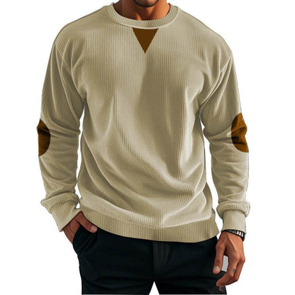 Buycenter Stand Collar Corduroy Sweater for Men - Long Sleeve Pullover - Buy Center