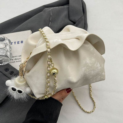 Buycenter Women's Chain Pleated Messenger Bag - Stylish Shoulder Tote - Buy Center