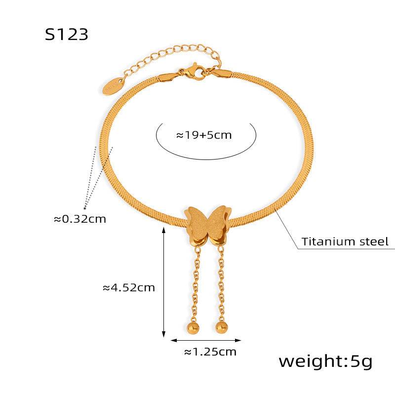 Simple Titanium Steel Butterfly Anklet - Elegant Beach Jewelry for 2025 - Buy Center