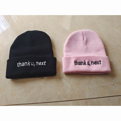 Thank U, Next Embroidery Knitted Hat - Warm Fashion for Men & Women - Buy Center