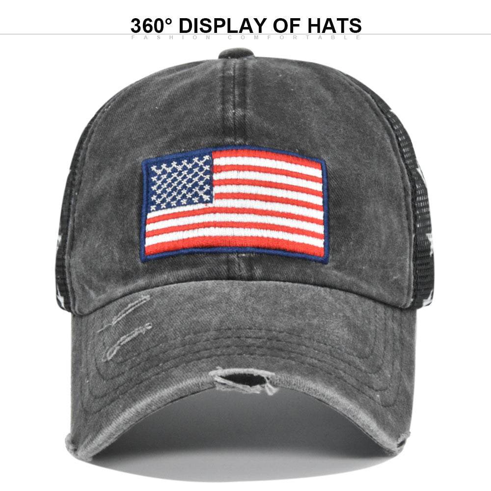 Buycenter American Flag Embroidered Cap - Adjustable Baseball Hat - Buy Center