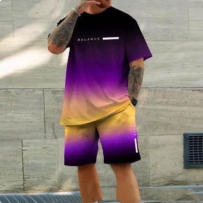 Casual Sports Short Sleeve Set for Men - Lightweight & Breathable Summer Comfort - Buy Center