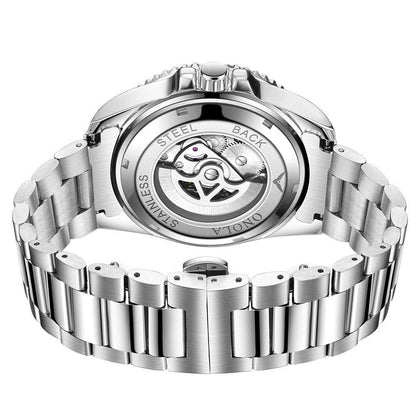 Buy Center Men's Automatic Mechanical Watch - Solid Steel Belt, 30m Waterproof - Buy Center