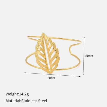 Buycenter Exaggerated Butterfly Leaf Bracelet - Stunning Inlaid Zircon Design - Buy Center