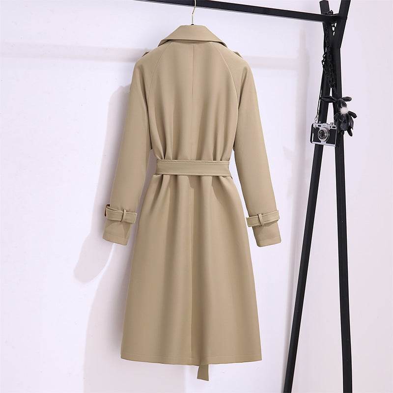 Elegant Mid-Length Trench Coat for Women - Khaki & Black Options 2025 - Buy Center
