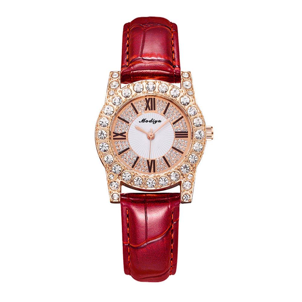 Women's Korean-Style Quartz Watch - Diamond Roman Scale Design 2025 - Buy Center