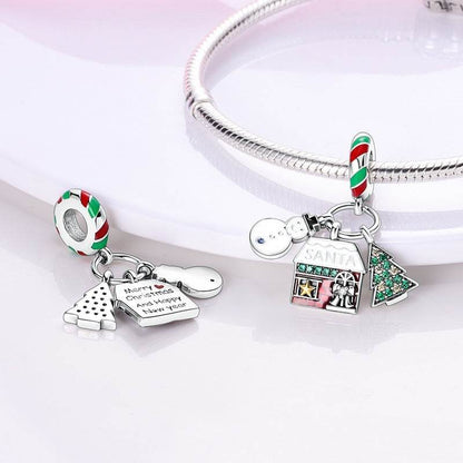 925 Silver Christmas Theme Pendant - Elegant DIY Holiday Ornament - Buy Center