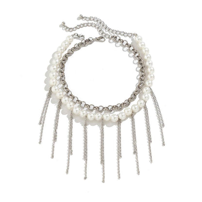 Pearl Tassel Double Layer Necklace - Elegant Women’s Jewelry 2025 - Buy Center