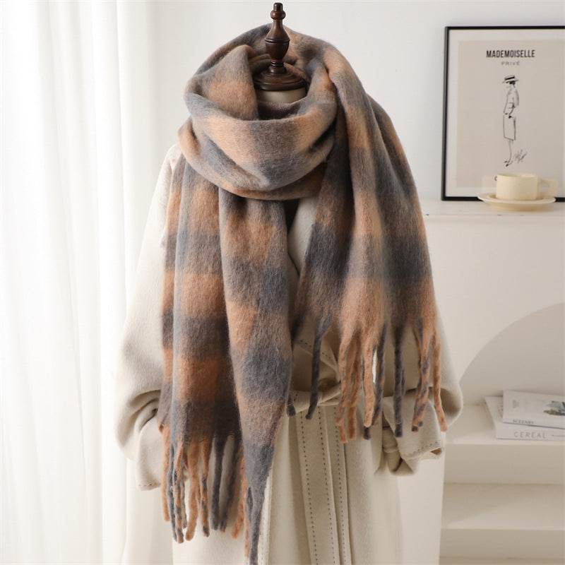 Warm Plaid Winter Scarf for Men & Women - Stylish Knitted Accessory - Buy Center