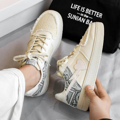 Stylish All-Match College Cashew Flower Shoes - Trendy Vulcanized Comfort - Buy Center