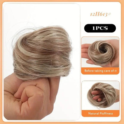 Female Hair Loop Simulation Wig - Fluffy Short Style with Rubber Band - Buy Center